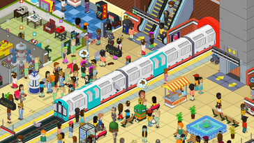 Uma imagem mostrando uma estação de metrô em Overcrowd: A Commute 'Em Up. (Fonte da imagem: Steam)