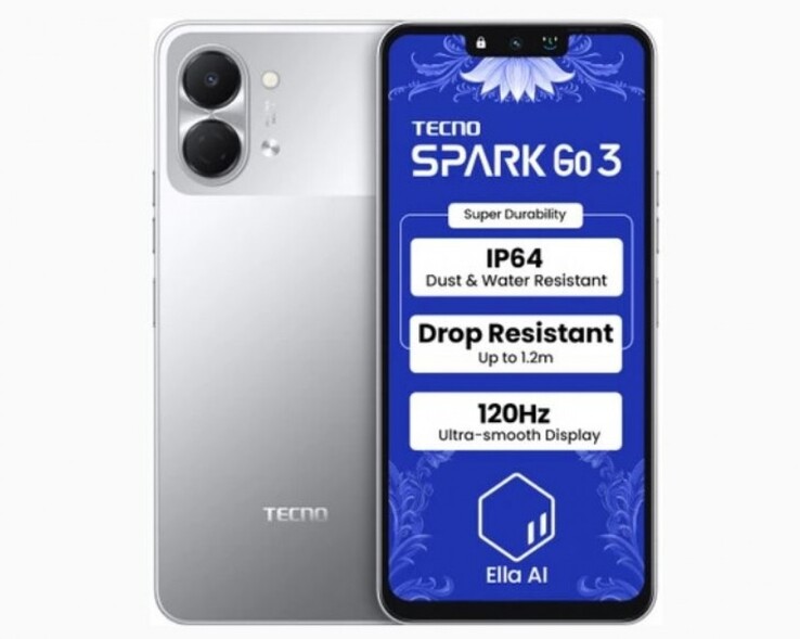 O smartphone Tecno Spark Go 3 tem uma tela LCD de 6,74 polegadas (Fonte da imagem: Tecno)