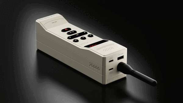 O carregador portátil Trozk Cellular possui três portas USB e uma antena removível.