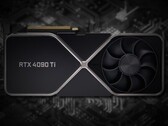 O RTX 4090 Ti supostamente quebra a barreira dos 100 TFLOPS. (Fonte da imagem: Nvidia (mocked up 3090)/Unsplash - Daniel R Deakin)