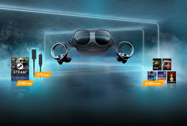 A Vive divulga seu novo pacote XR Elite PC VR Bundle. (Fonte: HTC)