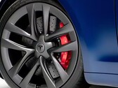 O novo kit de freio de cerâmica de carbono Plaid do Model S (imagem: Tesla)