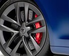 O novo kit de freio de cerâmica de carbono Plaid do Model S (imagem: Tesla)