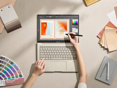 O novo Zenbook 14X OLED vem nas cores Inkwell Grey e Sandstone Beige. (Fonte da imagem: ASUS)