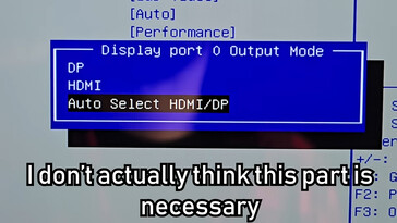 Opção de BIOS de porta híbrida no mini PC (fonte da imagem: Jon Bringus no YouTube)