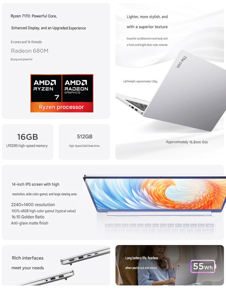 Principais destaques do laptop (tradução automática)