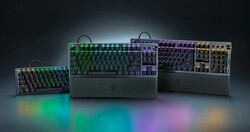 Além da versão completa, o Razer Huntsman V3 Pro também está disponível em uma versão TKL sem teclado numérico e em uma versão compacta de 60% (Imagem: Razer).