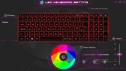 Configurações do teclado de LED