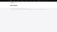 A página do desenvolvedor da loja de aplicativos online da Epic agora está em branco. (Fonte: Apple)