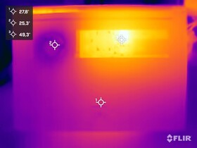 Temperaturas da superfície do teste de estresse (parte inferior)