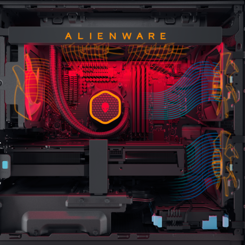 Painel lateral transparente do Alienware Aurora R15 (imagem via Dell)