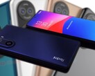 Um renderizador Redmi K50 Pro feito em leque tem uma carcaça de câmera semelhante ao Huawei P50 (fundo). (Fonte de imagem: Easy Access Tech/Pocket-lint - editado)