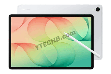 O Galaxy Tab S12+ com acabamento prateado.
