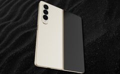 Foi relatado que o Galaxy Z Fold5 não terá rugas em comparação com o Z Fold4. (Fonte de imagem: Samsung & Unsplash - editado)