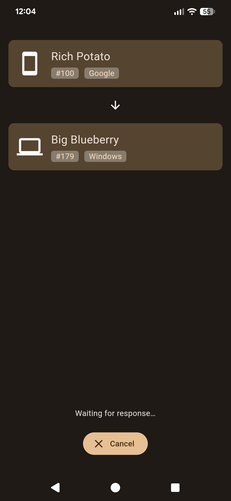 Arquivos sendo enviados