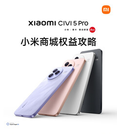 O Xiaomi Civi 5 Pro estará disponível em quatro cores. (Fonte da imagem: Xiaomi)