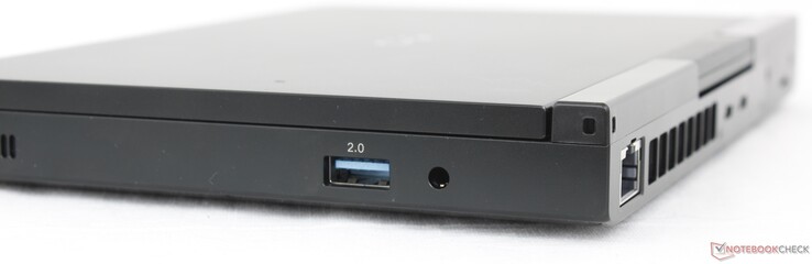 À direita: USB-A 2.0, fone de ouvido de 3,5 mmDireita: USB-A 2.0, fone de ouvido de 3,5 mm