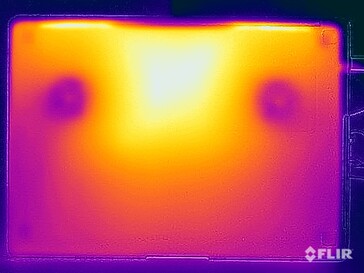 Temperaturas da superfície do teste de estresse (parte inferior)