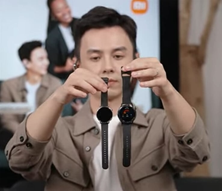 O Xiaomi Watch S4 41 mm e o Watch S4 47 mm, da esquerda para a direita. (Fonte da imagem: Xiaomi)