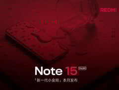 Um dos novos smartphones Redmi Note 15 Pro da Xiaomi virado para cima, revelando sua tela plana. (Fonte da imagem: Xiaomi - editado)