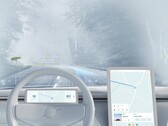 Um retrato de como poderia parecer um automóvel Volvo com um HUD Spectralics wide filed of view. (Imagem: Volvo)