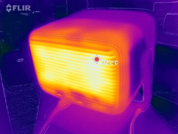 Os pontos quentes na parte de trás estão um pouco acima de 40 °C