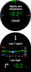 O recurso de detecção noturna da temperatura da pele. (Fonte da imagem: Polar)