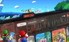 A interface de usuário do Switch 2 criada por fãs oferece uma interação suave entre os cartões de jogos e a biblioteca de jogos. (Fonte da imagem: @NintendogsBS/Nintendo - editado)
