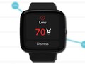 O K'Watch Glucose CGM alertará os usuários com diabetes quando os níveis de glicose no sangue estiverem altos ou baixos. (Fonte de imagem: PKvitality - editado)