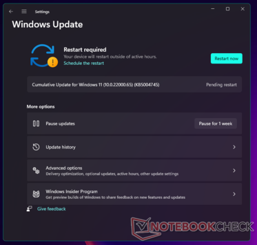 O Windows 11 nem sempre indica quanto tempo levará uma atualização. (Fonte da imagem: NotebookCheck)