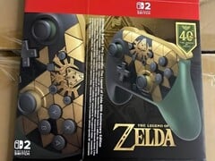 Controle Switch 2 Pro com tema de Zelda.