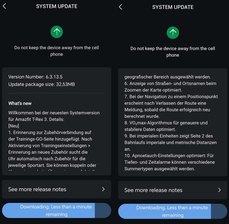 A atualização para a versão 6.3.13.5 também traz novos recursos