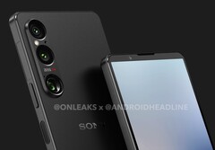 Há rumores de que o Xperia 1 VI seja mais curto e mais largo do que o atual Xperia 1 V. (Fonte da imagem: @OnLeaks & Android Headlines)