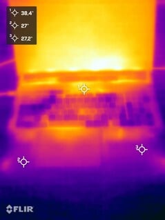 Teste de resistência à temperatura superficial (lado superior)