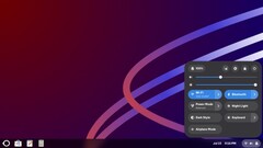 Área de trabalho Linux ao vivo do Oreon 10 com painel de configurações exibido 