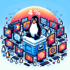 Se essa tendência continuar, o desktop Linux poderá ultrapassar a marca de 5% no futuro (Figura: gerada com o Dall-E 3).