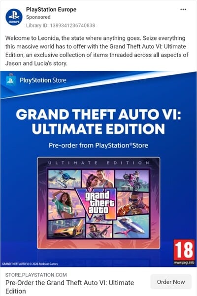 Anúncio da PlayStation Store mostra a classificação PEGI final de GTA 6 para PS5