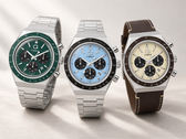 As três novas variantes do Q Timex Chronograph estão disponíveis nas cores verde, azul-gelo e cáqui.