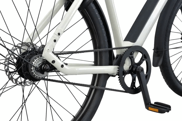 O Raleigh One possui um acionamento por correia de carbono Gates para baixa manutenção e operação sem graxa (Fonte da imagem: Raleigh)