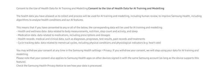 O Samsung Health está incentivando os usuários a compartilharem seus dados de saúde para o treinamento da IA.