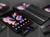 A Samsung Galaxy Z Fold Note ostenta um sistema de três câmeras neste conceito de rendição. (Fonte de imagem: LetsGoDigital - editado)