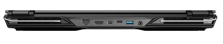 Back: RJ45-LAN, HDMI 2.0, Mini-DisplayPort 1.4, USB-C 3.1 Gen2 (DisplayPort), USB-A 3.0, AC adapter
