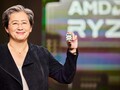 A Dra. Lisa Su, CEO da AMD, mostra o próximo processador Zen 4 Raphael no CES 2022. (Fonte de imagem: AMD)