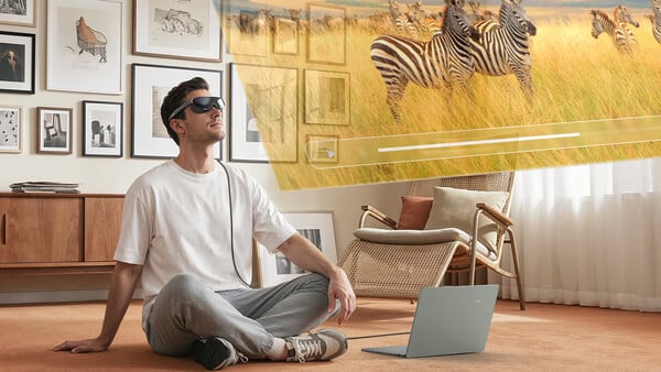 O Acer AR Vision GR0 é um óculos de realidade aumentada que pode ser conectado a um telefone, computador ou dispositivo portátil com suporte para saída de vídeo.