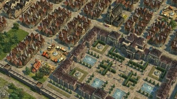 Uma imagem que mostra uma cidade no jogo Anno 1404 - History Edition.