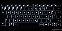Luz de fundo do teclado em dois estágios