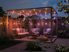 A Philips Hue está ampliando sua linha de iluminação Festavia, que inclui, entre outros produtos, as luzes em forma de globo para uso externo ilustradas aqui.