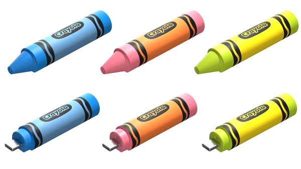 O SanDisk Crayola USB-C Flash Drive está disponível em três cores e três capacidades. (Fonte da imagem: SanDisk)