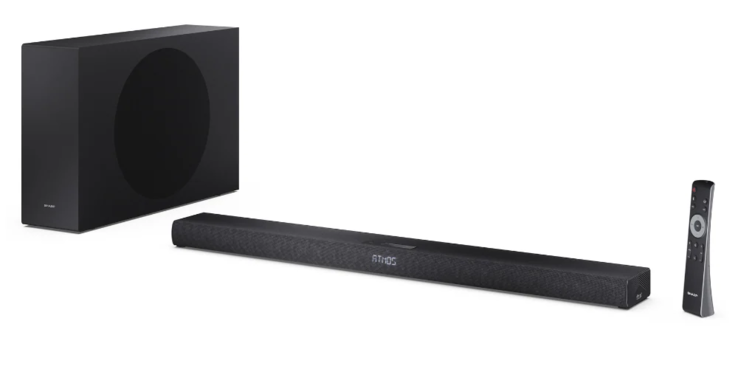 Soundbar ultrafino de 2,1 canais da Sharp HT-SBW320 com subwoofer sem fio. (Fonte da imagem: Sharp)