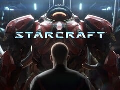 Banner do jogo de tiro StarCraft exibido